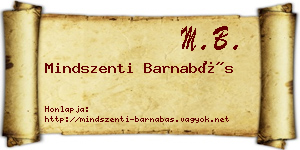 Mindszenti Barnabás névjegykártya